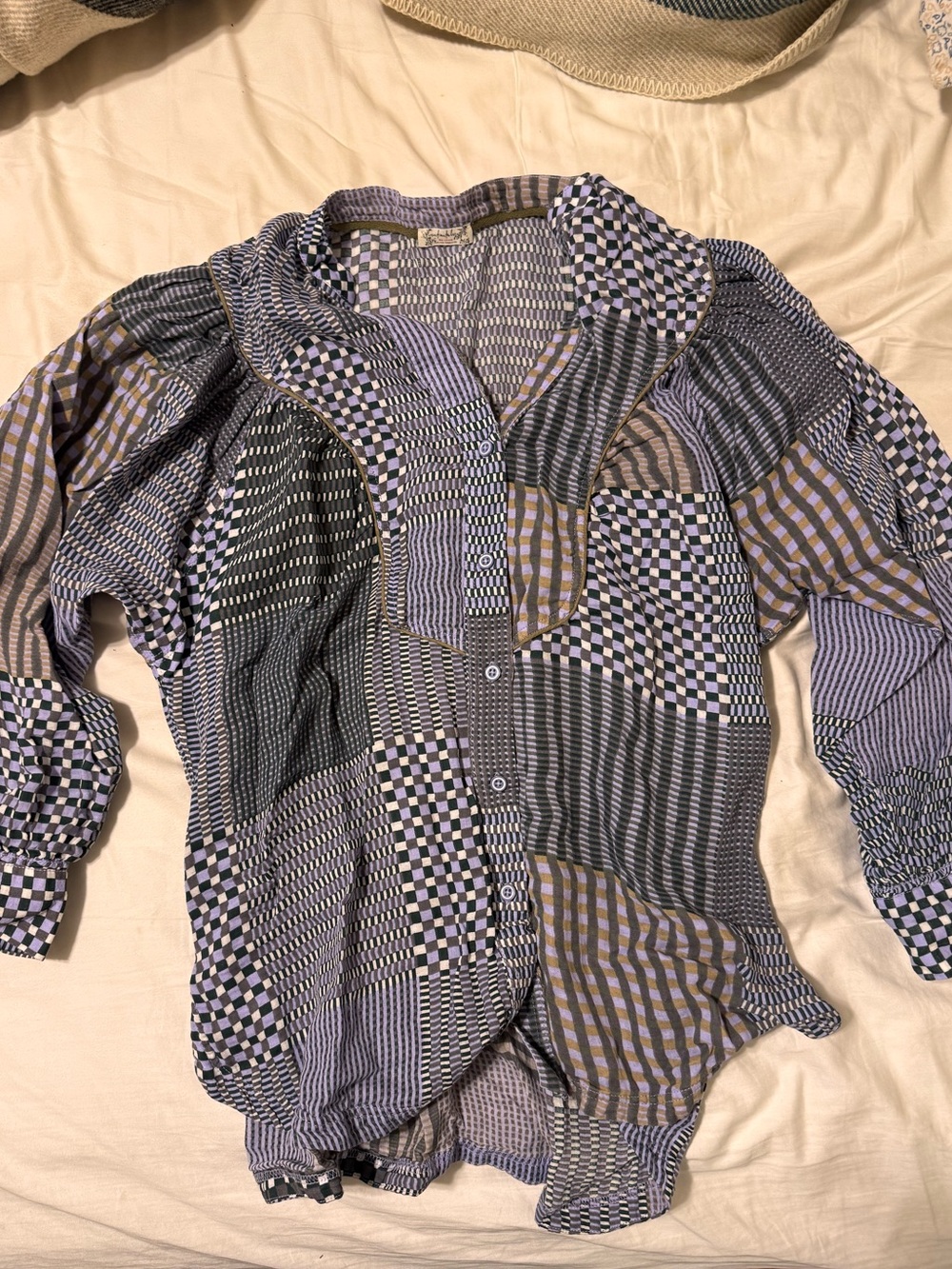 Intimately Free People Patchwork Checker Pajama Set | M-ish | Like New
